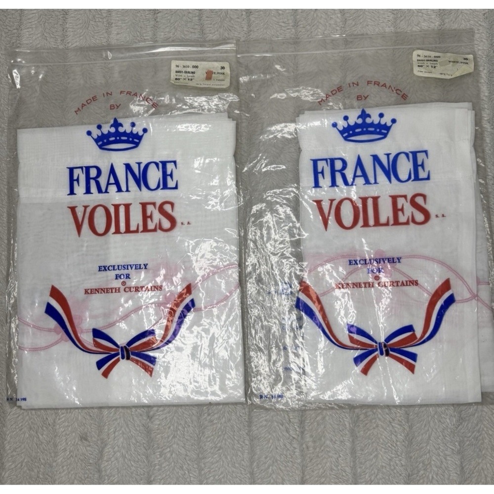 France Voiles‎ For Kenneth Curtains Valance Lot Of 2 Daisy Darling Pink 60 X 12